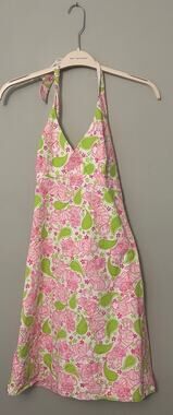 Vintage Lilly Pulitzer “Black Jack” Tiger Print Halter Dress Women’s 2